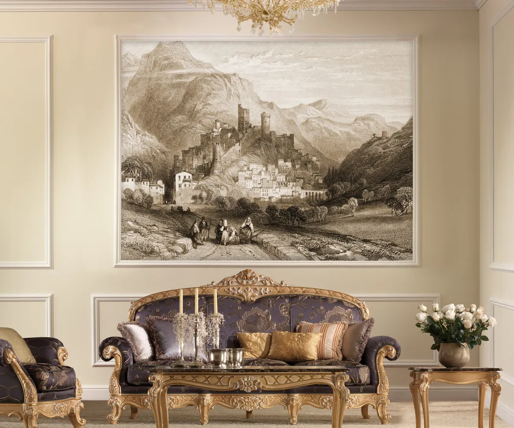 Обои для стен Sangiorgio Acqueforti Antique illustration of Itry, Rome, 1842