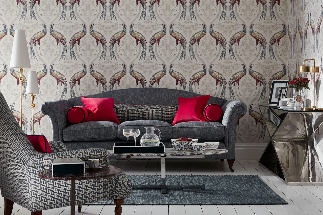 Обои для стен Blendworth Wedgwood Volume 1 Fabled-Crane-Wallcovering-Roomset