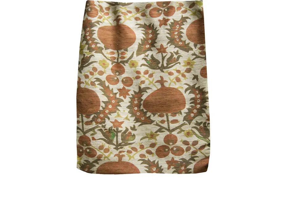 Ткань Arjumand The Imperial POMEGRANATE ORANGE TUSSAH SILK