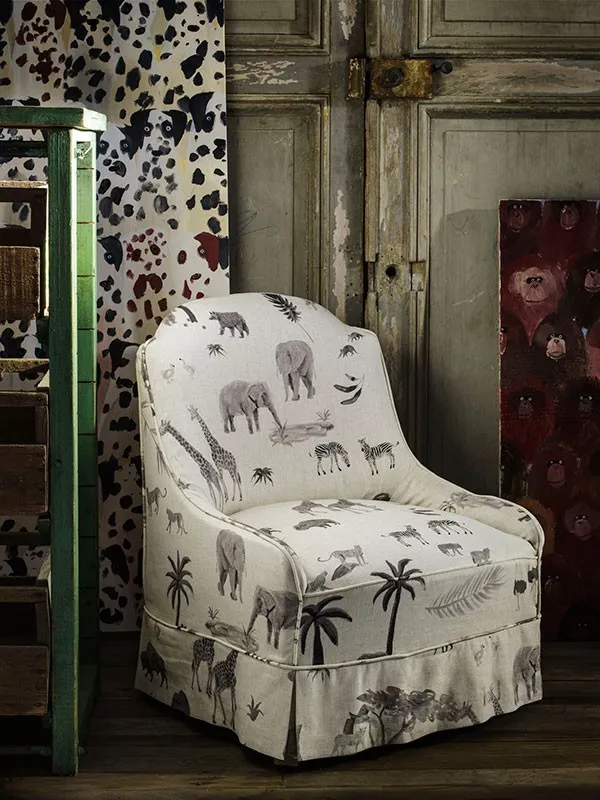 Ткань Andrew Martin Monkey Puzzle Fabric noah_cloud_fabric