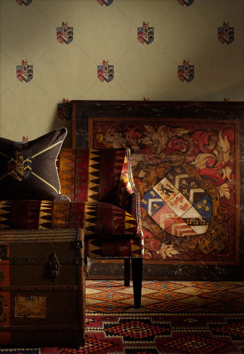 Ткань Andrew Martin Lost & Found hastings_cream_charcoal_cushio