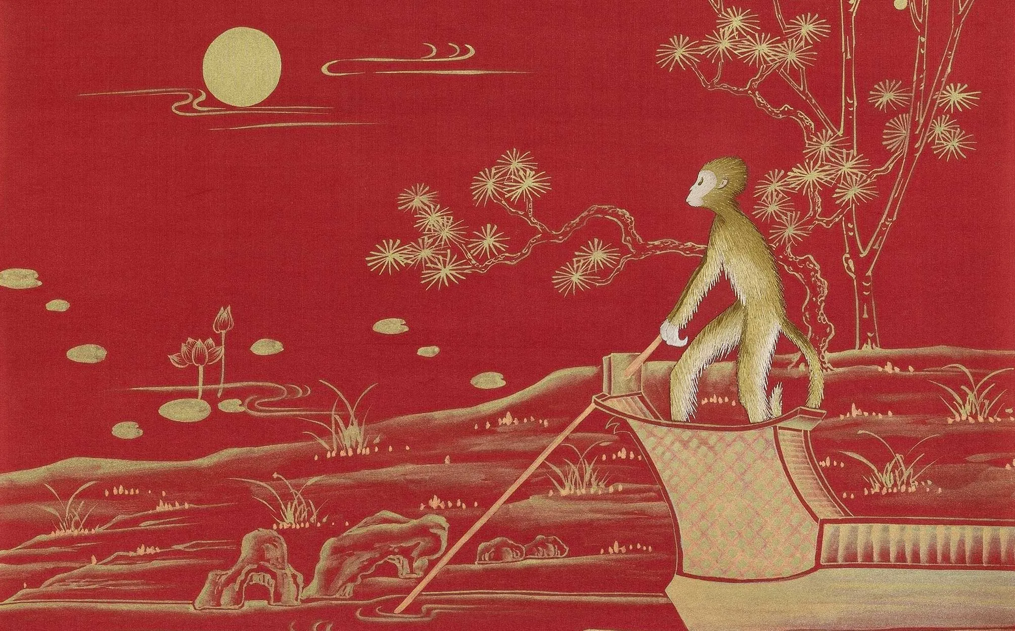 Обои для стен Fromental 20th century C010-singerie-col-tamarin