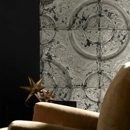 Обои для стен Koziel Tin tiles wallpapers antique-off-white-tin-tiles-wallpaper-011p02