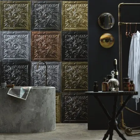 Обои для стен Koziel Tin tiles wallpapers mixed-colour-tin-tiles-wallpaper-00dmix