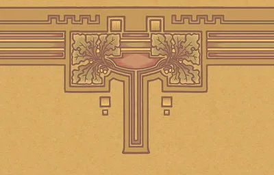 Обои для стен Bradbury & Bradbury Arts & Crafts okf_940_ochre_400