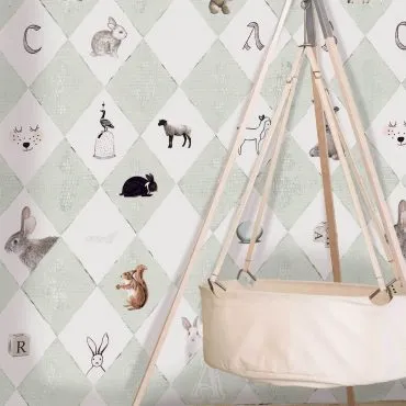 Обои для стен Studio OnsZelf Little Wallpaper Groene-ruit