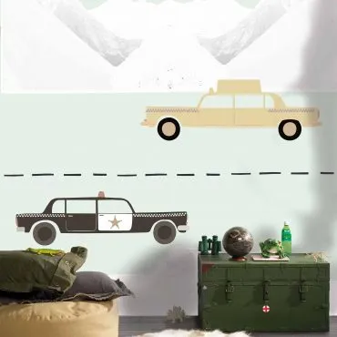 Обои для стен Studio OnsZelf Little Wallpaper auto-dessin-mintgroen-foto