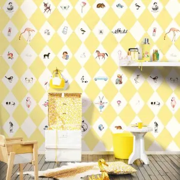 Обои для стен Studio OnsZelf Little Wallpaper foto-gele-ruit