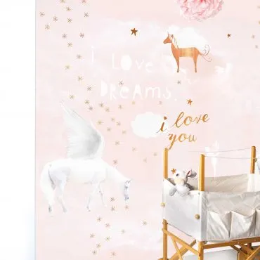 Обои для стен Studio OnsZelf Little Wallpaper unicorn-roze