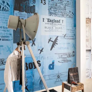 Обои для стен Studio OnsZelf Stoer For Boys Wallpaper Blue-ink