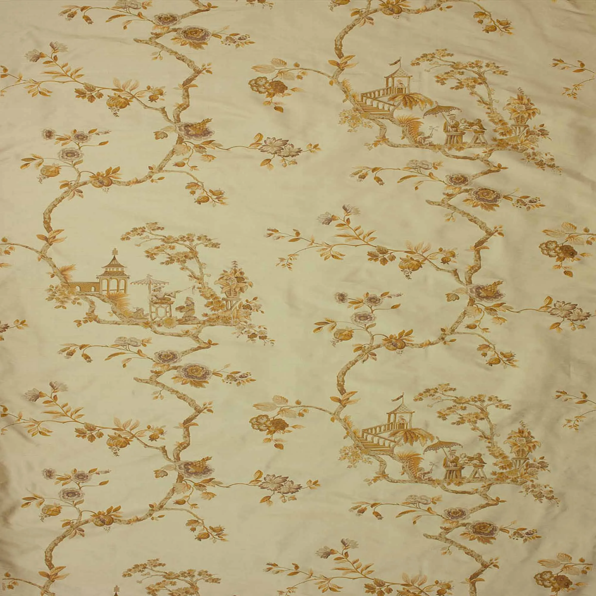 Ткань Beaumont & Fletcher Cathay Printed Silk Cathay-Antique-gold-1