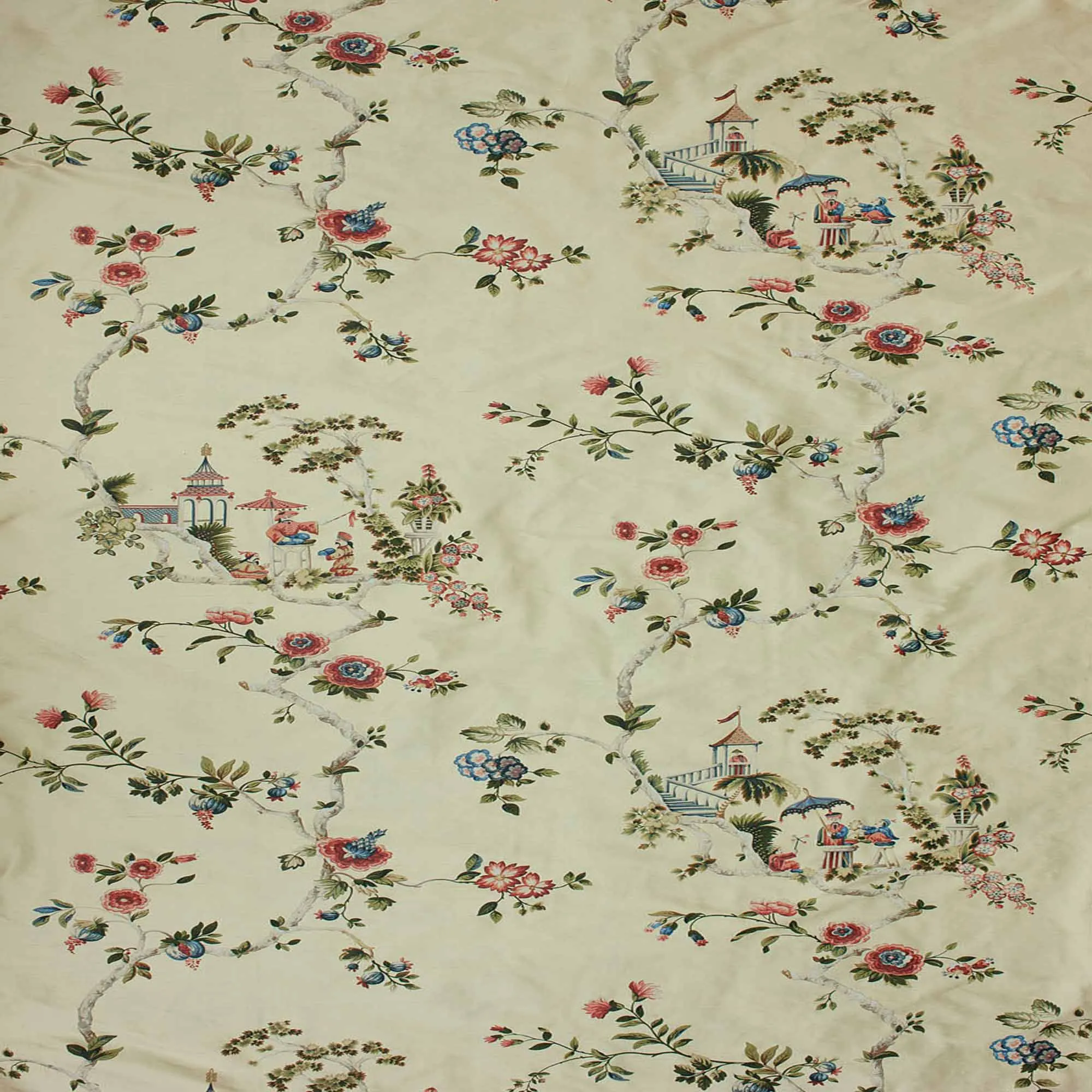 Ткань Beaumont & Fletcher Cathay Printed Silk Cathay-Gold-garden-1