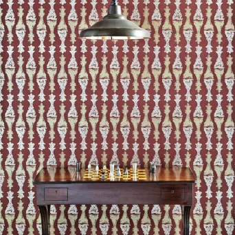 Обои для стен Barneby Gates Barneby Walpapers chess_burgundy