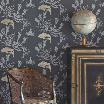 Обои для стен Barneby Gates Barneby Walpapers coral_charcoal