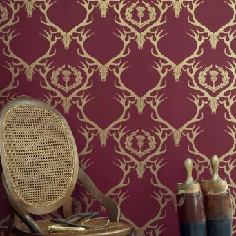 Обои для стен Barneby Gates Barneby Walpapers deerdamask_claretgold