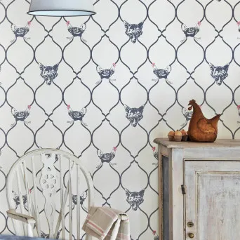 Обои для стен Barneby Gates Barneby Walpapers foxandhen_charcoalonparchment