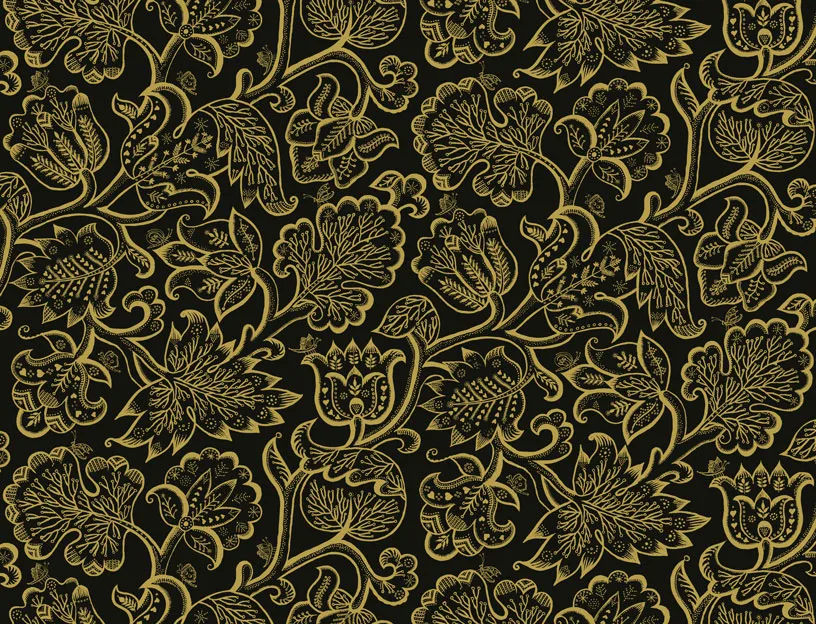 Обои для стен Blendworth Celia Birtwell’s Classic Jacobean-Tudor-Gold