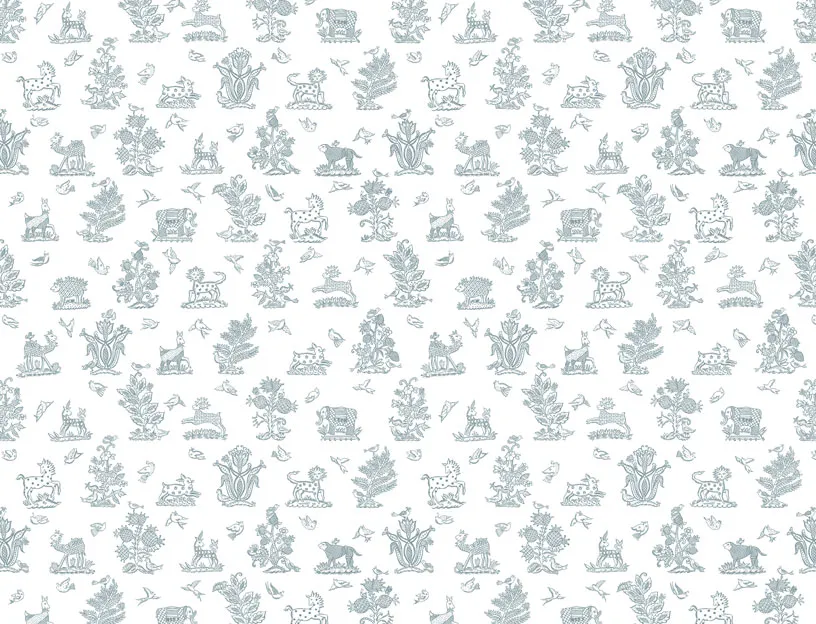 Ткань Blendworth Celia Birtwell’s Classic Fabrics Beasties-Dove-Grey