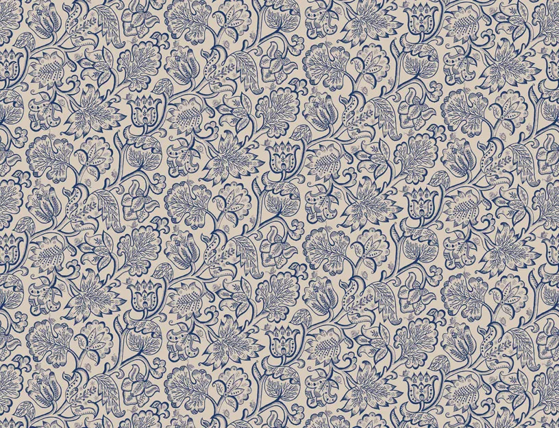 Ткань Blendworth Celia Birtwell’s Classic Fabrics Jacobean-Uniform-Blue