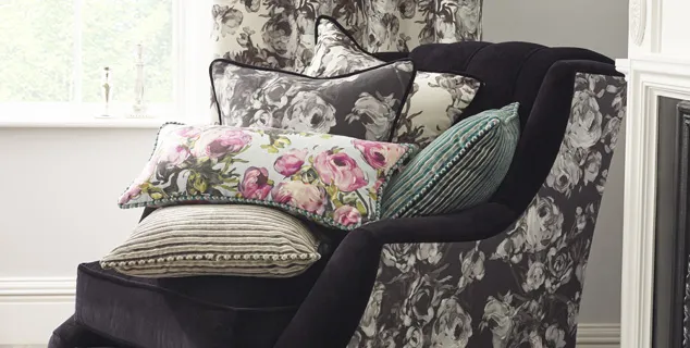 Ткань Swaffer Artemisia black-chair-w-cushions