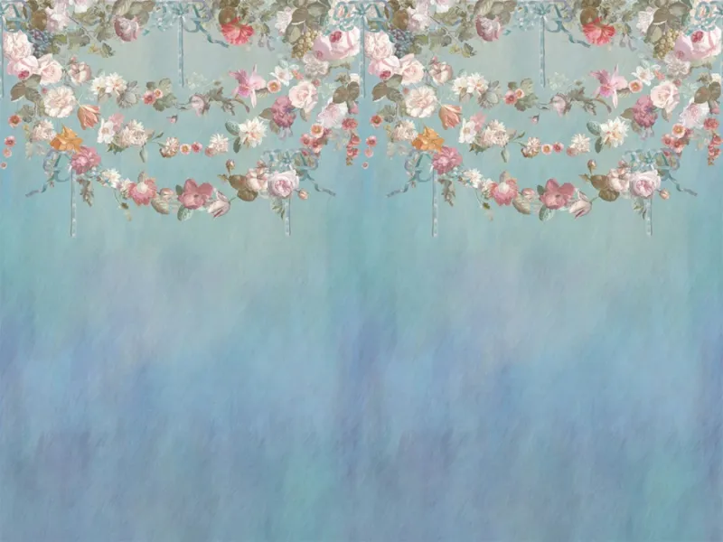 Обои для стен Affresco Панно Цветариум Flowers on ribbon Color 1