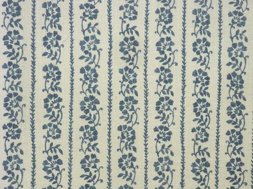 Ткань Titley and Marr Printed Patterns Collection Floral-Stripe-04-Denim-3