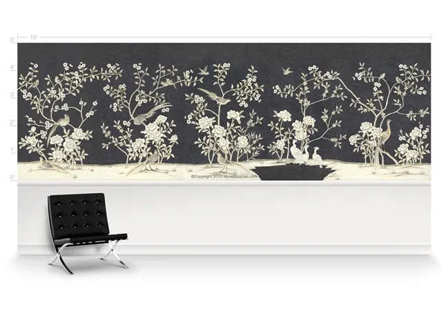 Обои для стен MuralSources Chinoiserie murals CH-150-BK1-00-2T
