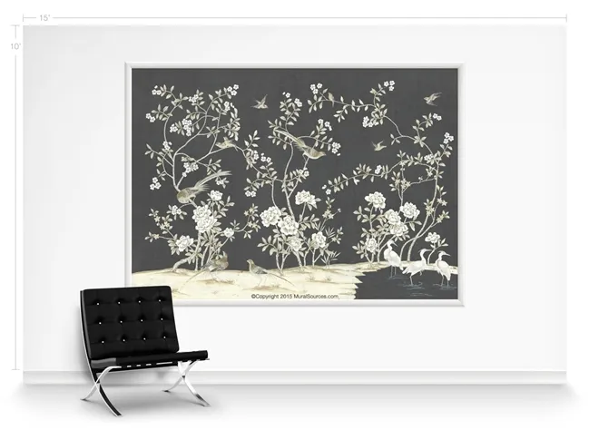 Обои для стен MuralSources Chinoiserie murals CH-150-BK2-00-2T