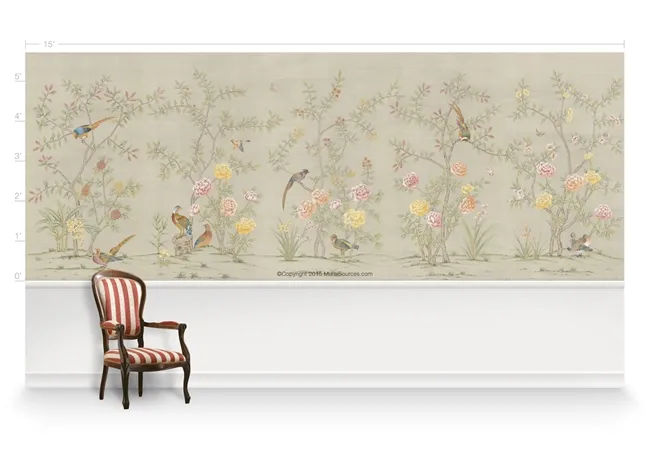 Обои для стен MuralSources Chinoiserie murals CH-203-BG1-00-2T