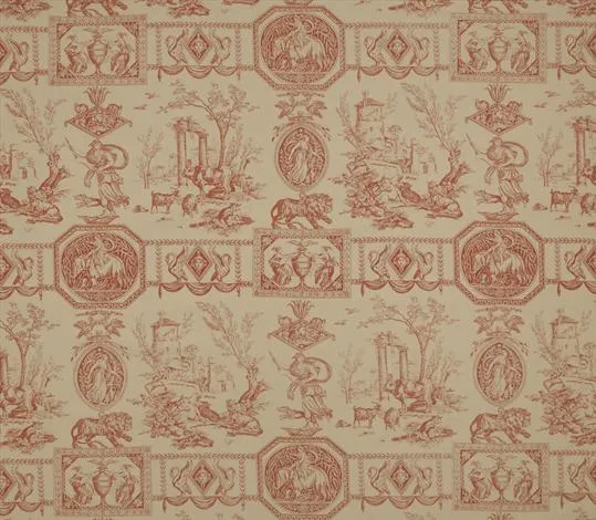Ткань Marvic Textiles Toile Proposals III 5220-002 Coral on Ecru