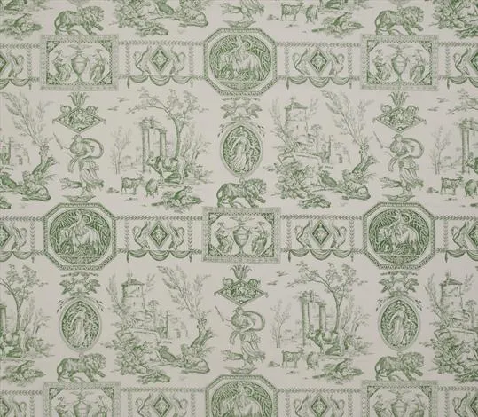 Ткань Marvic Textiles Toile Proposals III 5220-003 Green on off-White