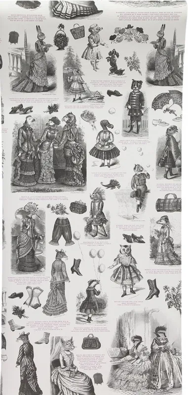 Обои для стен Graduate Collection Graduate Wallpapers charlotte_cory_visitorian_fashionista_wallpaper_BW