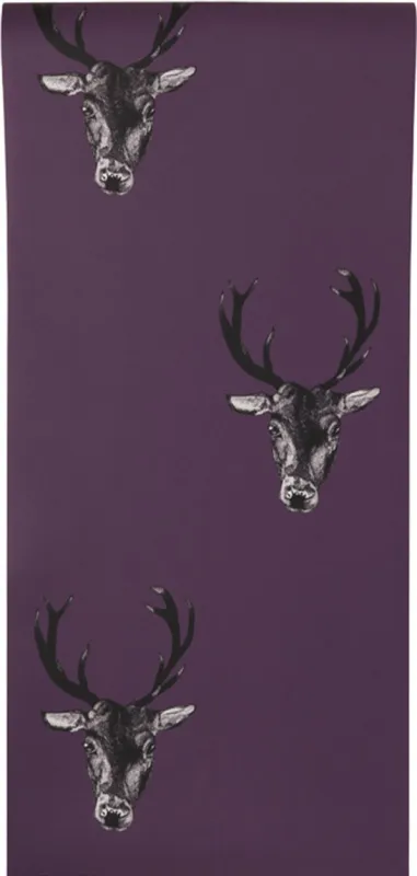 Обои для стен Graduate Collection Graduate Wallpapers lisa_bliss_stag_print_wallpaper_plum