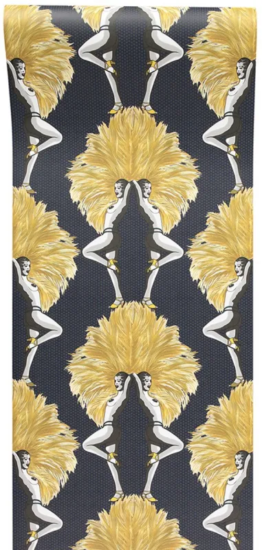 Обои для стен Graduate Collection Graduate Wallpapers showgirls_black_mustard_wallpaper