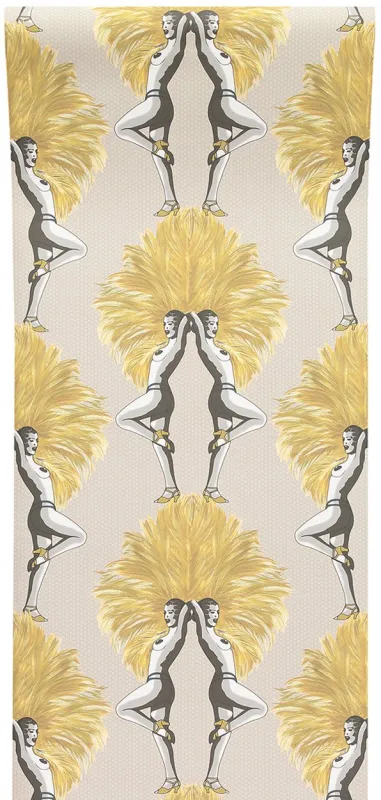 Обои для стен Graduate Collection Graduate Wallpapers showgirls_wallpaper_taupe_mustard
