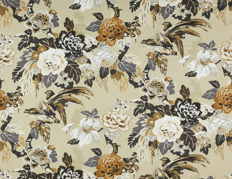 Ткань The Design Archives Archive 1 Cotton & Linen Grand-Floral-1001-Mocha-4