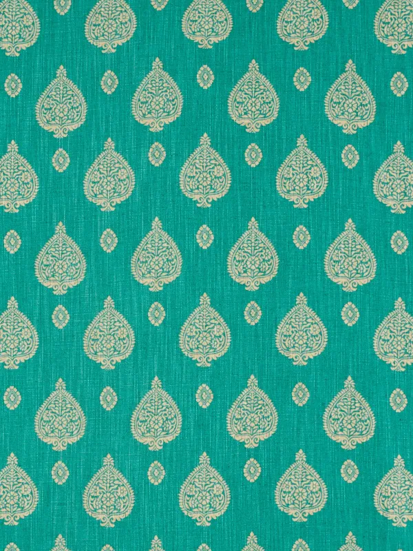 Ткань The Design Archives Archive 1 Cotton & Linen Malaya-1006-Turquoise-9-1