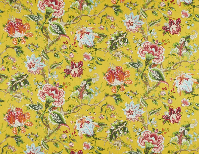 Ткань The Design Archives Archive 1 Cotton & Linen Tree-of-Life-1007-Mustard-jpg