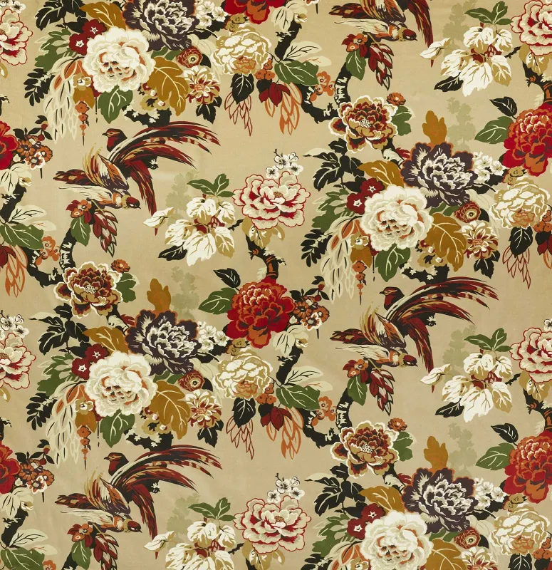 Ткань The Design Archives Archive 1 Wool & Velvet Grand-Floral-Velvet-1013-Autumn