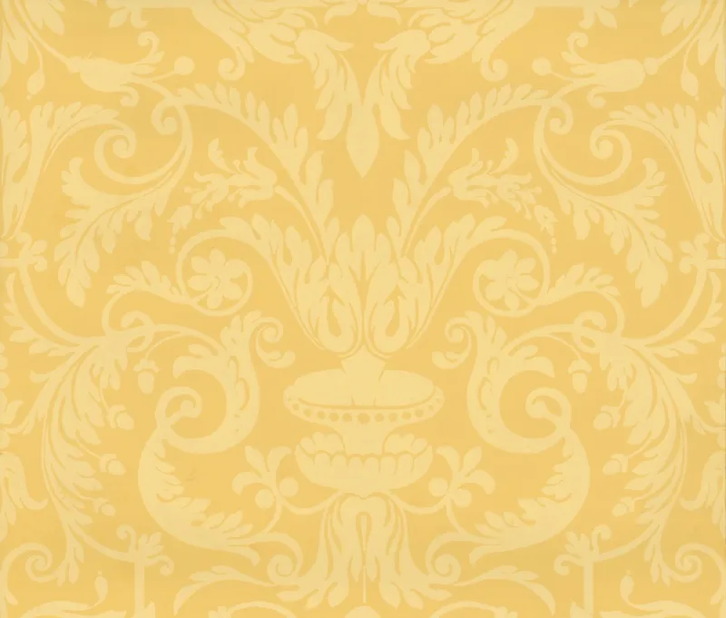 Обои для стен Hamilton Weston Old Paradise Carlyle-Damask-Creme-on-Yellow