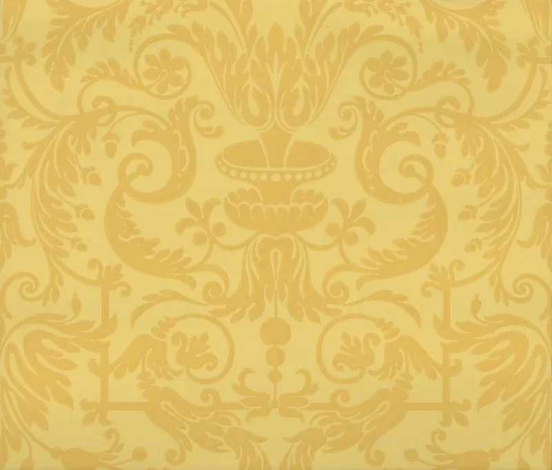 Обои для стен Hamilton Weston Paradise Archive Carlyle-Damask-Amber-on-Yellow