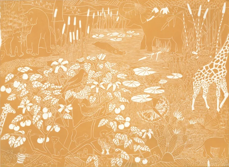 Обои для стен Hamilton Weston The Marthe Armitage wallpapers All-Will-Be-Well-Gold-single-bl