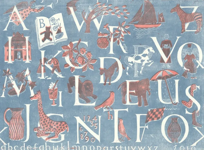 Обои для стен Hamilton Weston The Marthe Armitage wallpapers Alphabet-Red-Blue