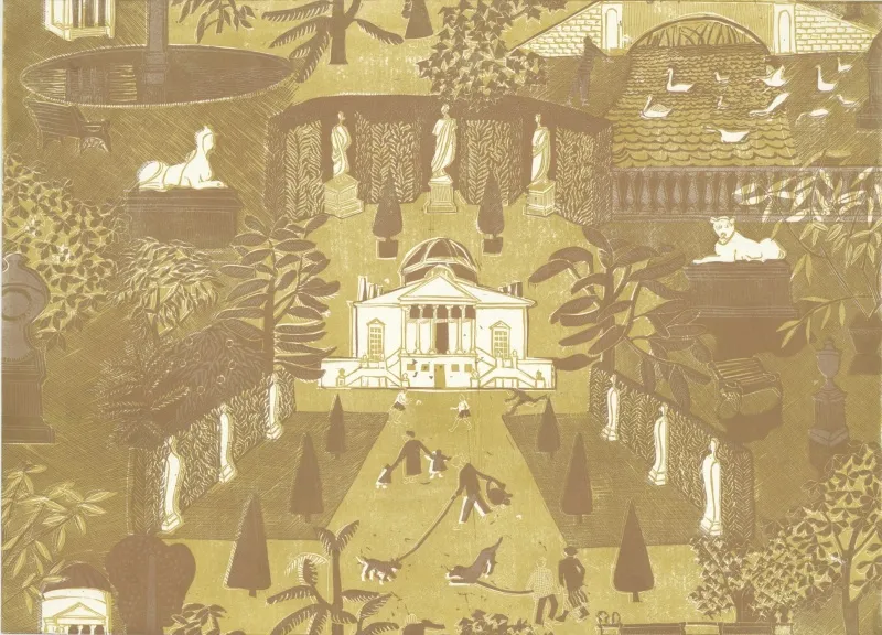 Обои для стен Hamilton Weston The Marthe Armitage wallpapers Chiswick-House-Chartreuse-Gold-