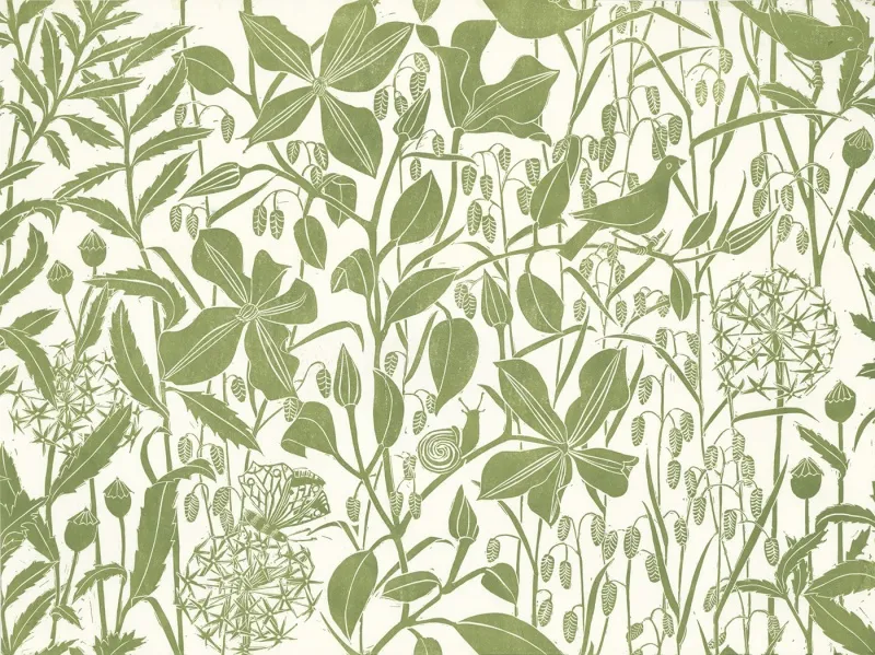 Обои для стен Hamilton Weston The Marthe Armitage wallpapers Clematis-Apple-Green-web-ready