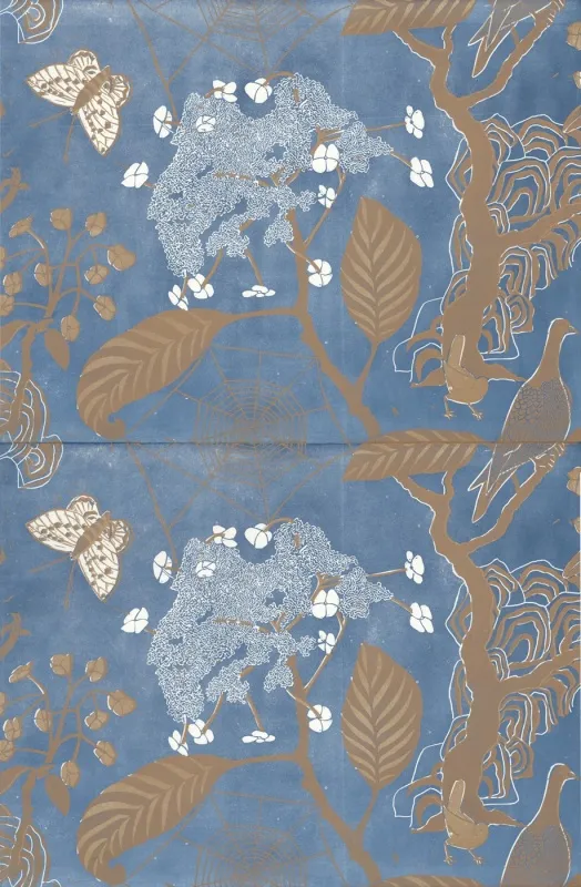 Обои для стен Hamilton Weston The Marthe Armitage wallpapers Cobweb-Deep-Blue-Gold