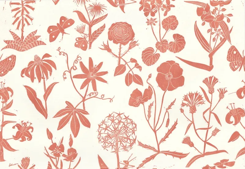 Обои для стен Hamilton Weston The Marthe Armitage wallpapers Flora-Soft-Red-web-ready