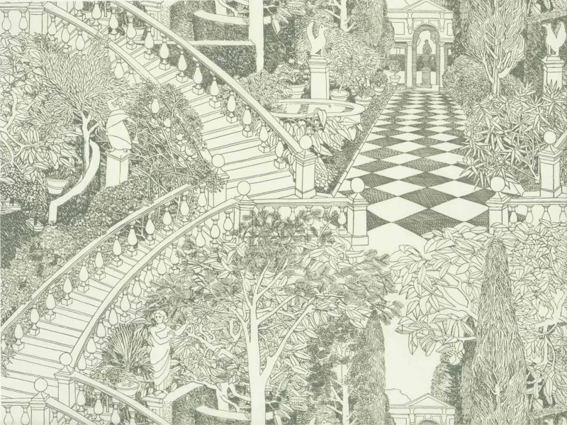 Обои для стен Hamilton Weston The Marthe Armitage wallpapers Italian-Garden-Calke-Green