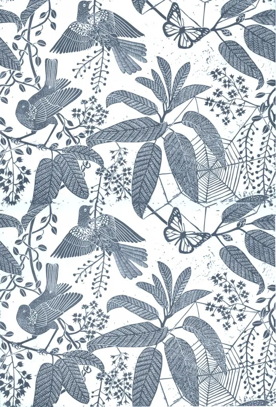 Обои для стен Hamilton Weston The Marthe Armitage wallpapers Jungle-Birds-Dark-Blue