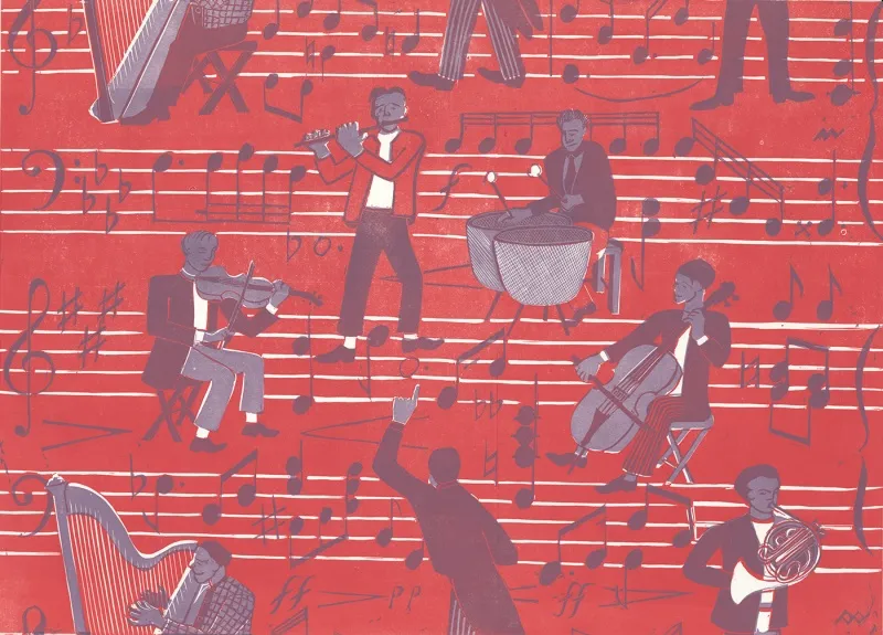 Обои для стен Hamilton Weston The Marthe Armitage wallpapers Minstrels-Red-Lilac-web-ready